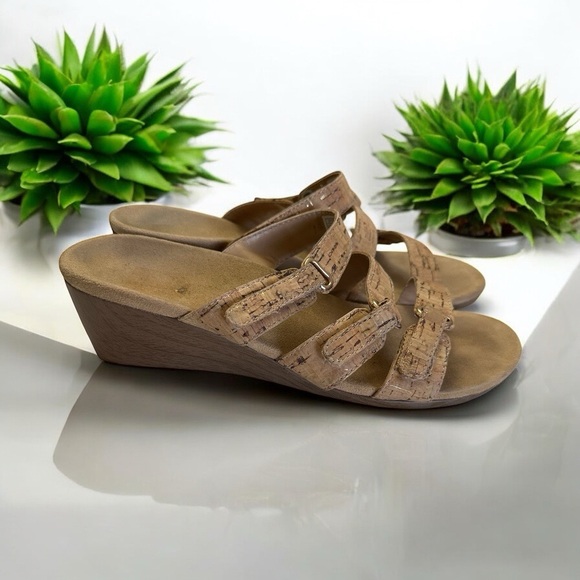 Vionic Shoes - Vionic Radia Gold Cork Wedge Comfort Sandals Women's Size‎ 7